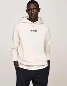 Weißes Herren-Sweatshirt Monotype Heathered Oatmilk Tommy Hilfiger-M