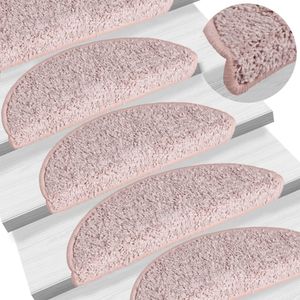 vidaXL Rohože na schody 15 ks světle růžové 65x21x4 cm vidaXL Rohože na schody 15 ks světle růžové 65x21x4 cm