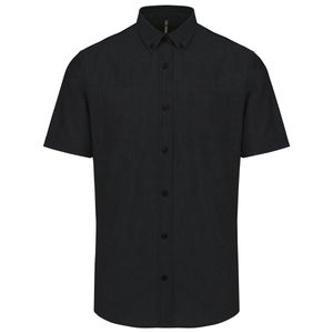 Kariban Herren Hemd Kurzarm Classic Fit Oxford Shirt Business Basic, Größe:6XL, Farbe:Schwarz