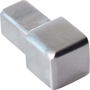 Dalsys Endstück für Fliesenschiene Quadratprofil Edelstahl Gebürstet 8mm, Fliesenprofil