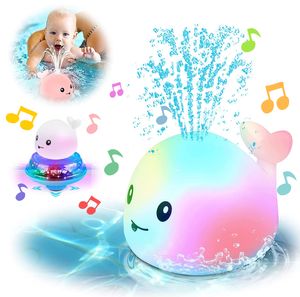 Baby Badespielzeug Wasserspielzeug, Whale Spray Induction Schwimmende Baden Spielzeug mit Licht und Musik, Pool Wal Badewannenspielzeug ab 1 Jahr Baby Kinder Kleinkinder Geschenk (Weiß)