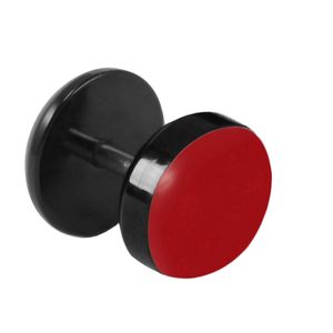 1 Stück Fake Plug Ohrstecker Emaille Farbe - Rot rund 316L Chirurgenstahl Ohrschmuck Ohrringe Ohrhänger