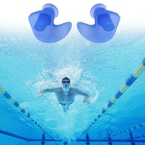 1 Paar Ohrstöpsel Erwachsene Anti-Noise Soft Silikon Schwimmen Wasserdichte Ohrstöpse blau