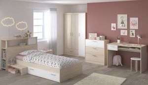 Parisot Kindezimmer komplett Set 6-teilig "Charly9" Akazie Nb. und weiß inklusive Kleiderschrank und Schreibtisch Parisot Kindezimmer komplett Set 6-teilig "Charly9" Akazie Nb. und weiß inklusive Kleiderschrank und Schreibtisch