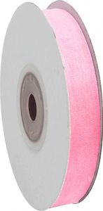 25m Organzaband auf Spule, Farb Breitenwahl - Chiffon Deko Geschenk Band Hochzeit, Größe:12mm, Farbe:rosa