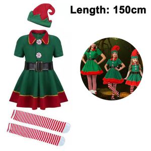 Elfen-Kostüm Weihnachtskostüm - Wichtel Weihnachtself Kostüm für Damen, Herren & Kinder - perfekt für Weihnachten, Karneval & Cosplay,150cm,Weibliche Modelle