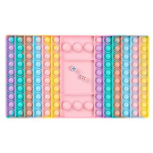 Schachbrett Regenbogenfarben Push Pop It Pop Bubble Spielzeug mit 2 Würfel ,Verwendet für Autismus, Stress Abzubauen Fidget Toy