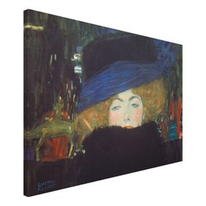 Leinwandbild Canvas Gustav Klimt Dame mit Hut und Federboa, Größe: 60 cm x 60 cm