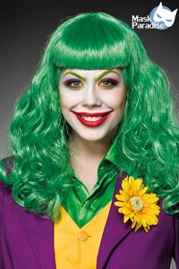 Lady Joker Perücke in grün Einheitsgröße