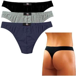 H.I.S. String 3 er-Pack marine, schwarz, grau Größe M