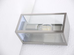 Außen-Wandleuchte Tann E27 fassung Edelstahl-Glas