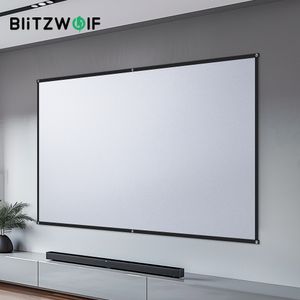 BlitzWolf® BW-VS8 Prenosné kovové premietacie plátno, 1,8x zosilnenie, 120'' protisvetlo, 4K 16:9, zvýraznenie filmu, vonkajšie domáce kino