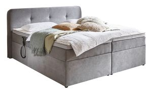 180x200 Boxspringbett inkl. Motor + Stauraum + Visco-Topper BX1880 GABRIOLA von Sun Garden Hellgrau