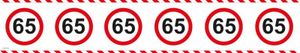markierungsband 65 Jahre Verkehrszeichen 15 Meter weiß/rot