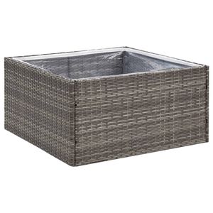 vidaXL Pflanzkübel Grau 80x80x40 cm Poly Rattan