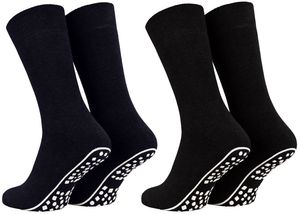 Tobeni 2 Paar Home Socks ABS Stoppersocken Anti-Rutsch Baumwolle Socken für Damen und Herren, Farbe:Marine-Schwarz, Grösse:43-46