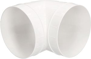 KOTARBAU® spojka potrubia Ø 150 mm ohyb ventilačného potrubia 90° plastová biela