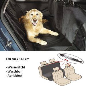 Autoschondecke, Auto Hundedecke, Schutzdecke Hund, KFZ Rückbank / Kofferraum wasserdicht schwarz