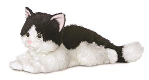 Aurora kuschelige Katze Ellie Flopsie 30,5 cm schwarz/weiß