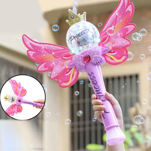 Rosa Bubble Machine Zauberstab Seifenblasenmaschine mit Musik & Licht für Kinder Mädchen Seifenblasen mit Seifenblasenwasser Outdoorspielzeuge