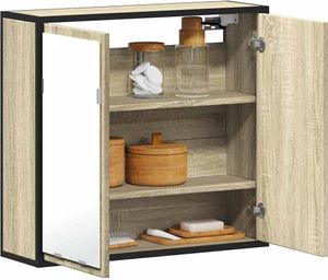 vidaXL Bad-Spiegelschrank Sonoma-Eiche 65x20x60 cm Holzwerkstoff