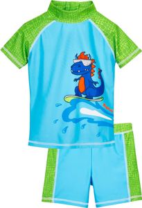 Playshoes - UV-Schutz Bade-Set für Jungen - Dino - Hellblau/Grün, 74/80