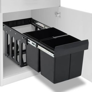 RETRO HOMMIE Abfallbehälter für Küchenschrank Ausziehbar Soft-Close 36 L,Robustheit Material 477356