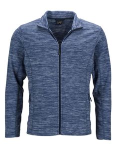 Men`s Fleece Jacket - Farbe: Blue Melange/Navy - Größe: XL