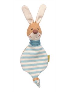 SIGIKID Mädchen und Jungen, Mini Strick-Schnuffeltuch Hase Green, Babyspielzeug, empfohlen ab 0 Monaten, blau, 39328