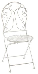 Kobolo Metallstuhl Gartenstuhl Klappstuhl Deko Stuhl Metall cream - Garden Chair Balkonmöbel Balkonstuhl Möbel Bistro Dining Design Modern Deko Deco
