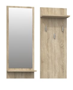 Wandgarderobe Garderobe mit Spiegel Ablage Wandhalter Sonoma Eiche