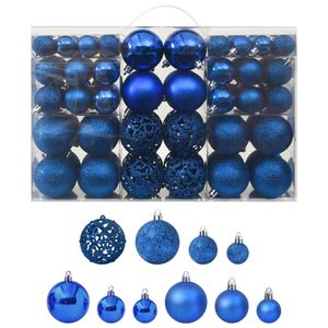 vidaXL 100-dielna sada vianočných ozdôb modrá