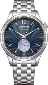 Citizen Herren-Uhr Klassik Blau Automatik Edelstahl-Armband NH9131-73L