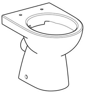 Geberit Stand-Tiefspül-WC RENOVA Abgang horizontal, teilgeschlossen, Rimfree weiß