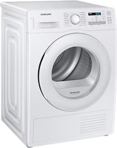 Samsung DV80TA220TW/EG Freistehender Wärmepumpentrockner, Frontlader, +, Kondensations, 176 kWh/Jahr, 8 kg Fassungsvermögen, 65 dB Geräuschemissionen, Inverter-Motor, 60 cm Breite, Startzeitvorwahl