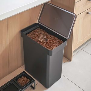 Yamazaki Tierfutterbehälter schwarz 25L Box für Hund Katze Trockenfutter bis 12kg