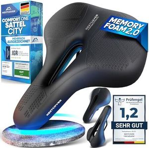 NEXTCOVER® Fahrradsattel - Das Original - mit Memory-Foam 2.0 I maximaler Fahrkomfort I ergonomischer Fahrrad Sattel für Damen & Herren