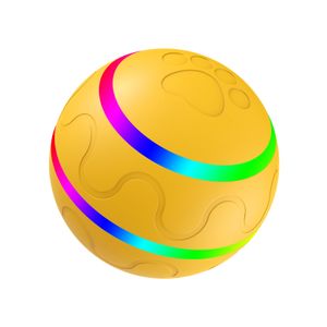 Interaktives Hundespielzeug ball, Hundeball-Spielzeug Selbstdrehender Huepfball, 360° Rollen Elektrisch Ball mit LED-Licht, USB Wiederaufladbares, Smart Wicked Ball für Katzen Hunde, Orange