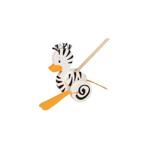 goki 54959 Schiebetier "Zebra-Ente" Watscheltier Holz