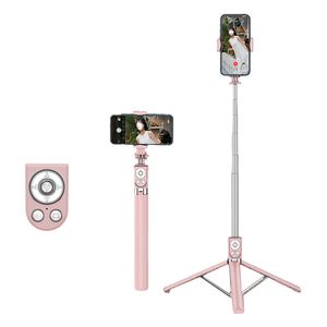 3 in 1 Selfie Stick, 360°Rotation, Tragbar mit versenkbarem Stativ, Handyhalter für iPhone, Android(Rosa)