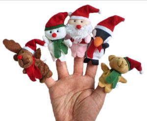 5 Stück Weihnachten Fingerpuppen Plüschtier Rentier Bär Pinguin Weihnachtsmann Schneemann Figur Spielzeug Handpuppe