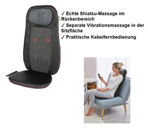 MEDISANA Shiatsu Massagesitzauflage Massagematte Wärmefunktion Vibration Matte Sitzauflage MC 85L inkl. Timer Kartonage leicht beschädigt - NEU