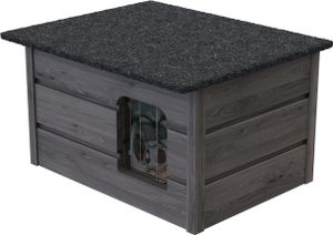 Katzenhaus XL Katzenhütte Katzenhöhle Outdoor draußen winterfest isoliert Holz 8579