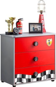 Cilek RACECUP Kommode Sideboard Anrichte Kinderkommode Rot / Grau