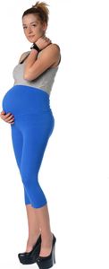 MAMA Umstands Leggings 3/4 in Baumwolle; Blau/L/40