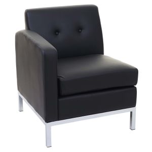 Sessel HWC-C19, Modular-Sofa Seitenteil links mit Armlehne, erweiterbar Kunstleder  schwarz