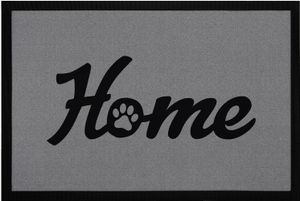 Fußmatte Home Pfote Hund Katze Türmatte für Haustierbesitzer rutschfest & waschbar Moonworks® schwarz 60x40cm