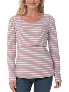 Damen Umstandsoberteile Schwangere Baumwolle Langarm Stillen Pullover Top T-shirt # 2,Größe M