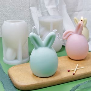 2 Stück 3D Ostern Kerzenform Silikon, Hase Silikonform Kerze, Epoxidharz DIY Seifenform Gießformen für Kerzenherstellung, Modellierform