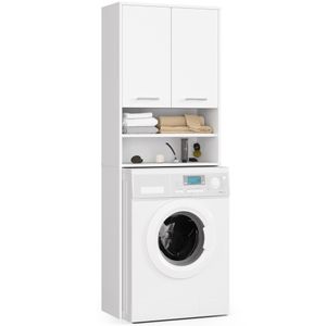 Waschmaschinenschrank AKORD FIN Weiß 2 Türen 4 Ebenen B64 x H180 x T30 cm